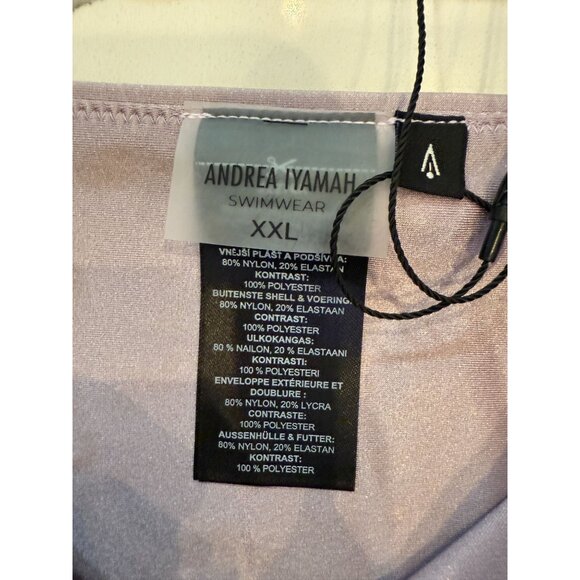 NWT Andrea Iyamah Salama Lilac High-Rise Bikini Bottom High-Leg Cut XXL - Picture 8 of 12